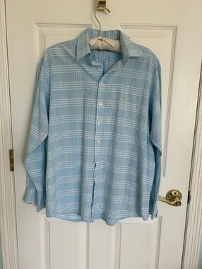 Authentic Burberry L Men’s long sleeve Blue Plaid Men's button-up check shirt